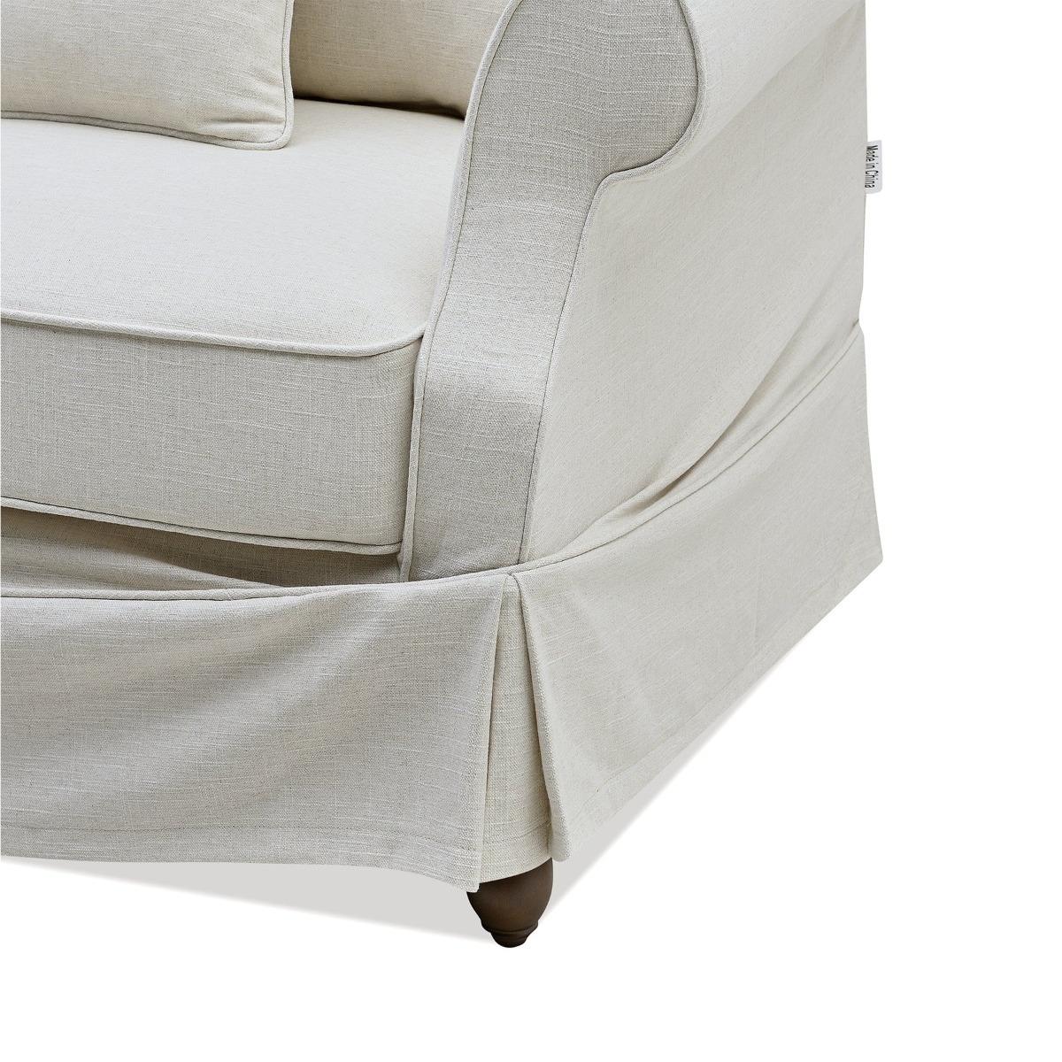 Slip Cover Only - Avalon Hamptons 3 Seat Sofa Ivory, W 226cm D 96cm H 81cm (RRP $999) - Image 3