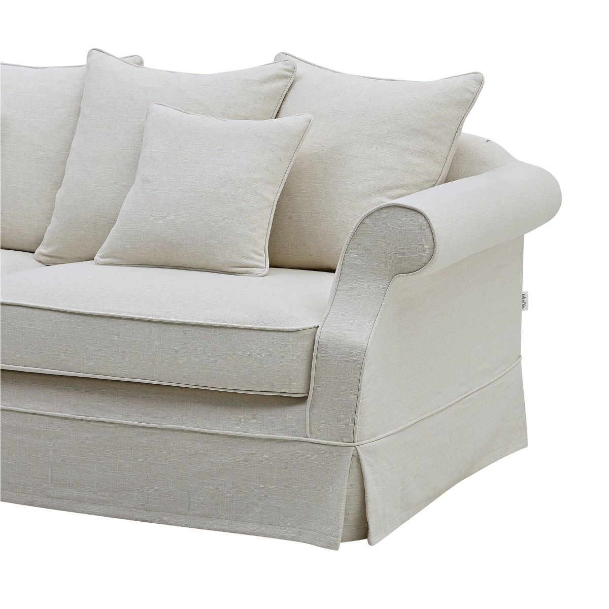 Slip Cover Only - Avalon Hamptons 3 Seat Sofa Ivory, W 226cm D 96cm H 81cm (RRP $999) - Image 4