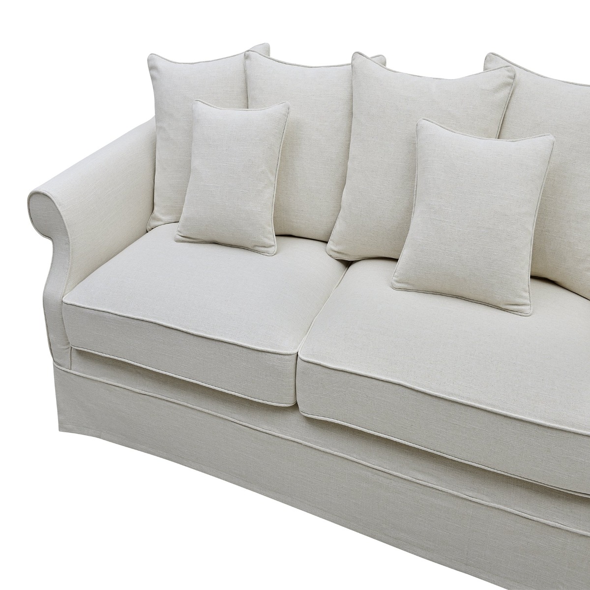 Slip Cover Only - Avalon Hamptons 3 Seat Sofa Ivory, W 226cm D 96cm H 81cm (RRP $999) - Image 7