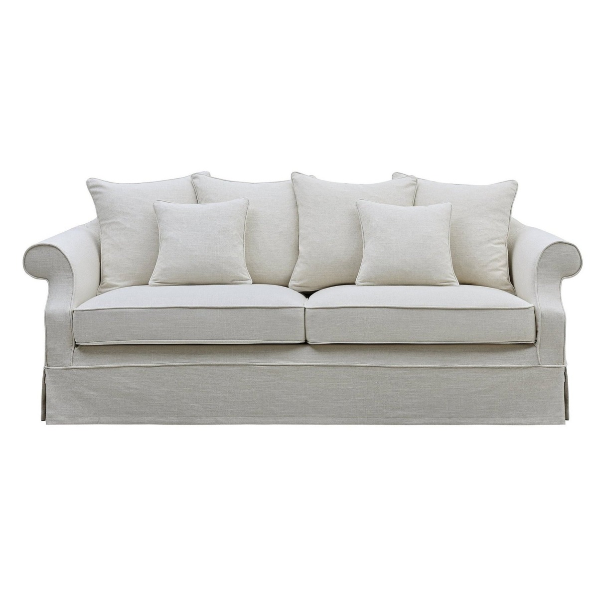 Slip Cover Only - Avalon Hamptons 3 Seat Sofa Ivory, W 226cm D 96cm H 81cm (RRP $999) - Image 11