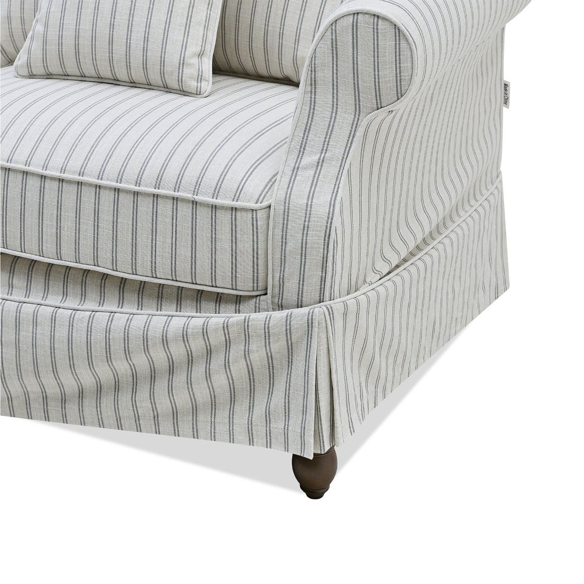 Slip Cover Only - Avalon Hamptons 3 Seat Sofa Stone Stripe, W 226cm D 96cm H 81cm (RRP $999) - Image 3