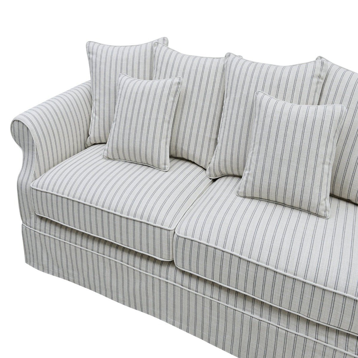 Slip Cover Only - Avalon Hamptons 3 Seat Sofa Stone Stripe, W 226cm D 96cm H 81cm (RRP $999) - Image 5