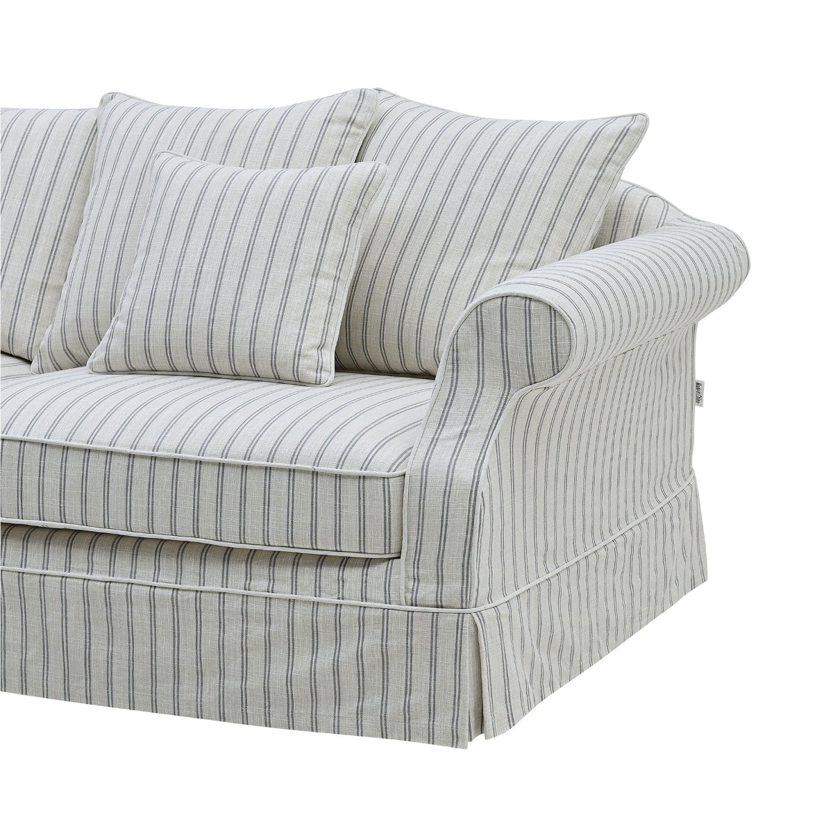 Slip Cover Only - Avalon Hamptons 3 Seat Sofa Stone Stripe, W 226cm D 96cm H 81cm (RRP $999) - Image 6
