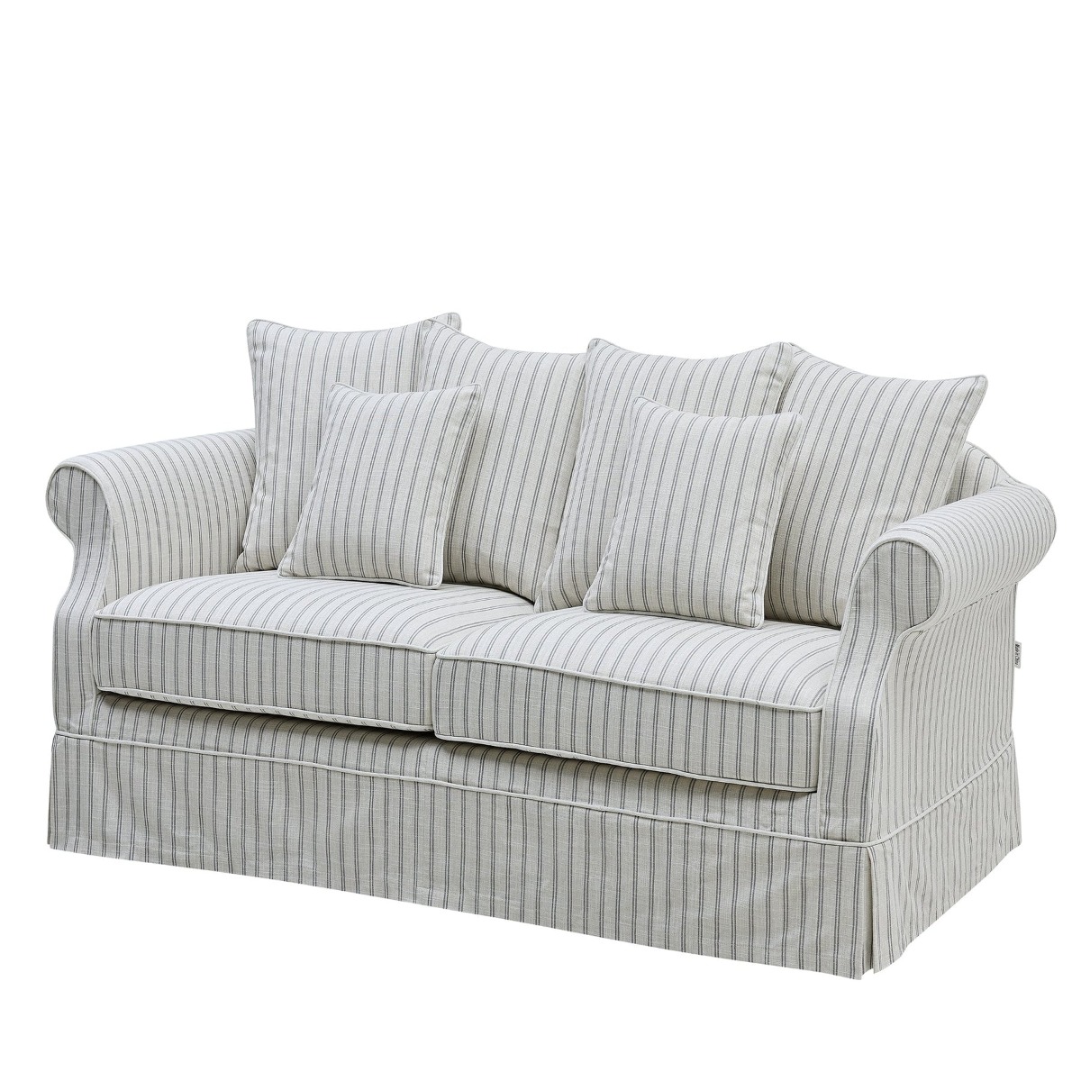 Slip Cover Only - Avalon Hamptons 3 Seat Sofa Stone Stripe, W 226cm D 96cm H 81cm (RRP $999) - Image 10