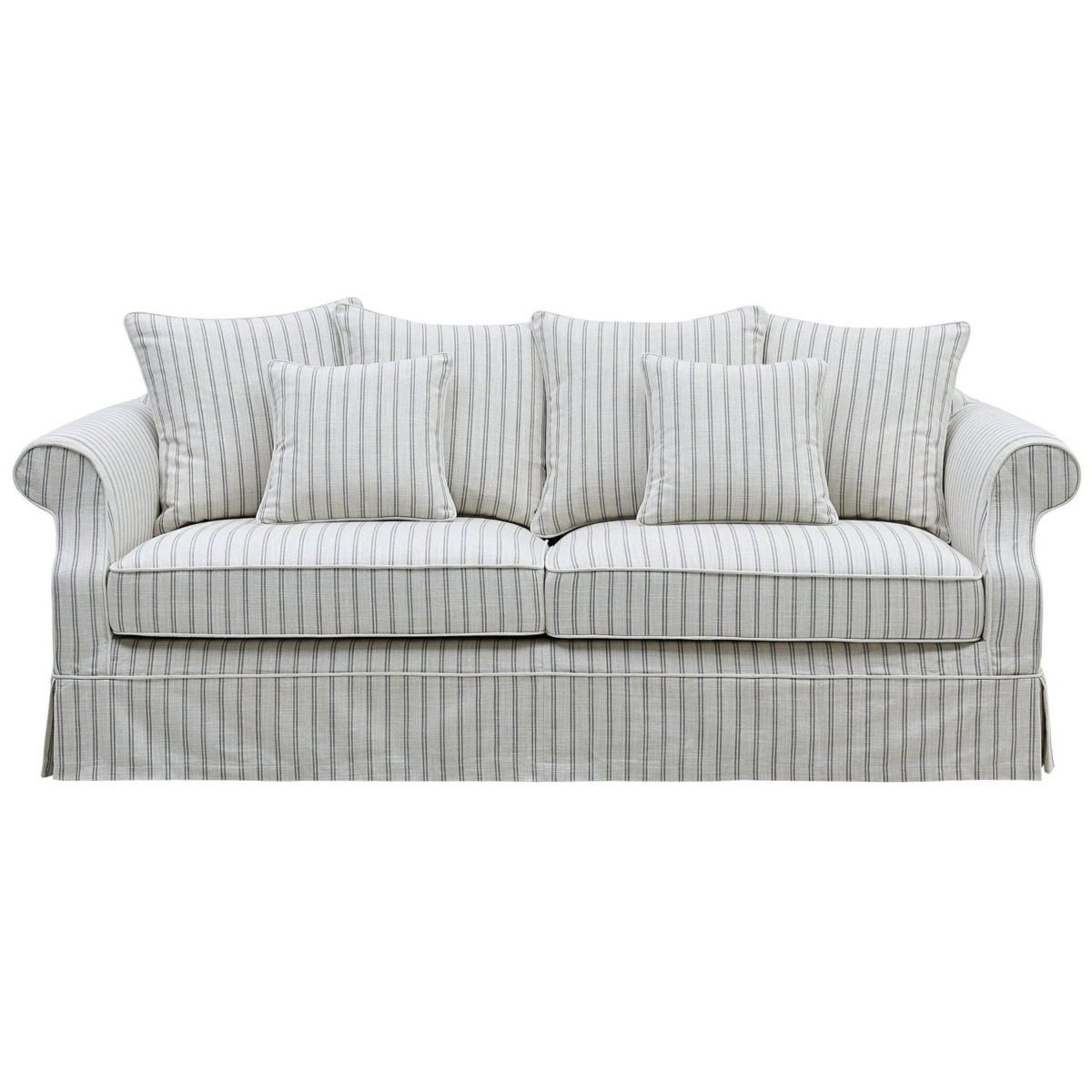 Slip Cover Only - Avalon Hamptons 3 Seat Sofa Stone Stripe, W 226cm D 96cm H 81cm (RRP $999) - Image 12
