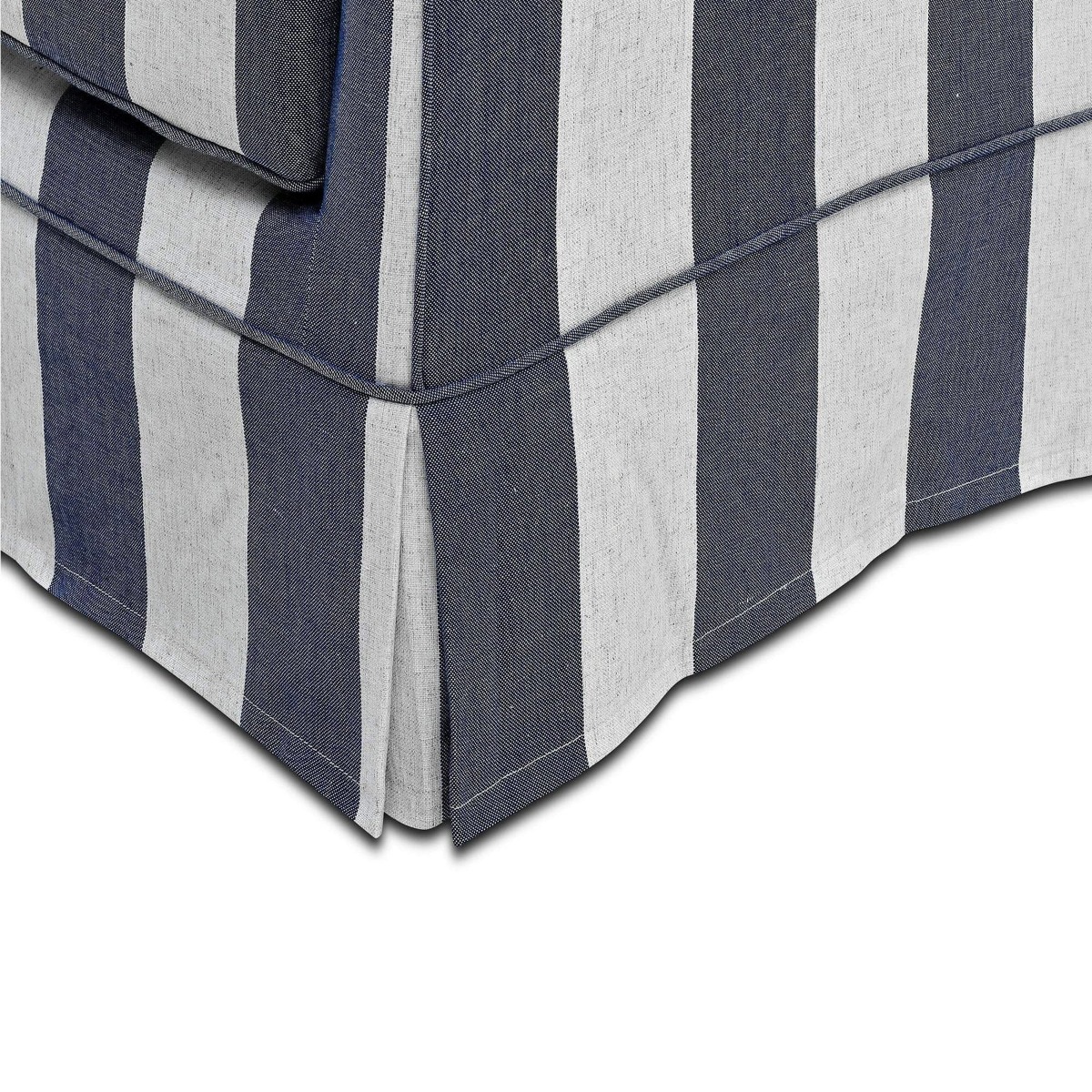 Slip Cover Only - Noosa Hamptons 3 Seat Sofa Denim/Cream Stripe, W 221cm D 91cm H 80cm (RRP $949) - Image 6