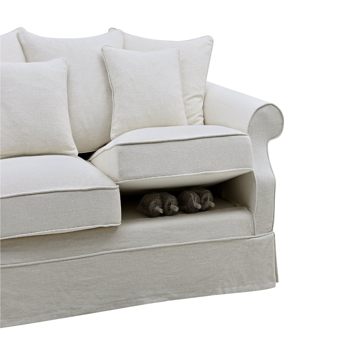 Slip Cover Only - Avalon Hamptons 2 Seat Sofa Ivory, W 174cm D 96cm H 81cm (RRP $799) - Image 4