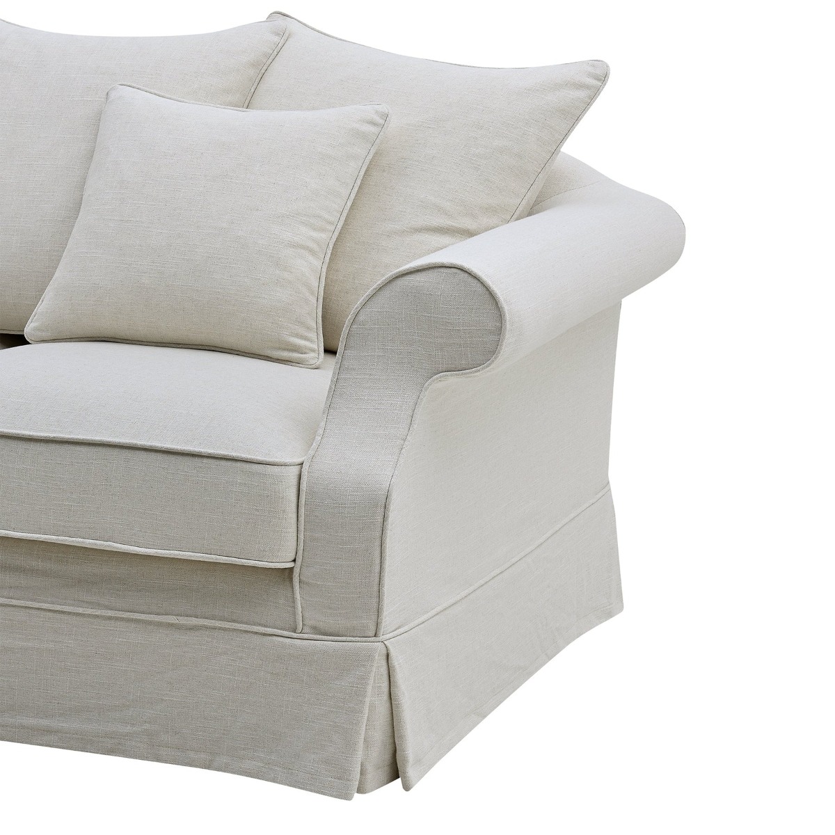 Slip Cover Only - Avalon Hamptons 2 Seat Sofa Ivory, W 174cm D 96cm H 81cm (RRP $799) - Image 6