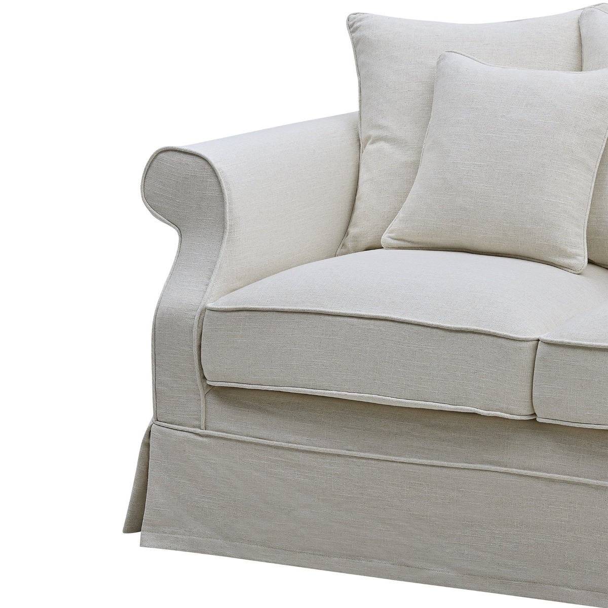 Slip Cover Only - Avalon Hamptons 2 Seat Sofa Ivory, W 174cm D 96cm H 81cm (RRP $799) - Image 7