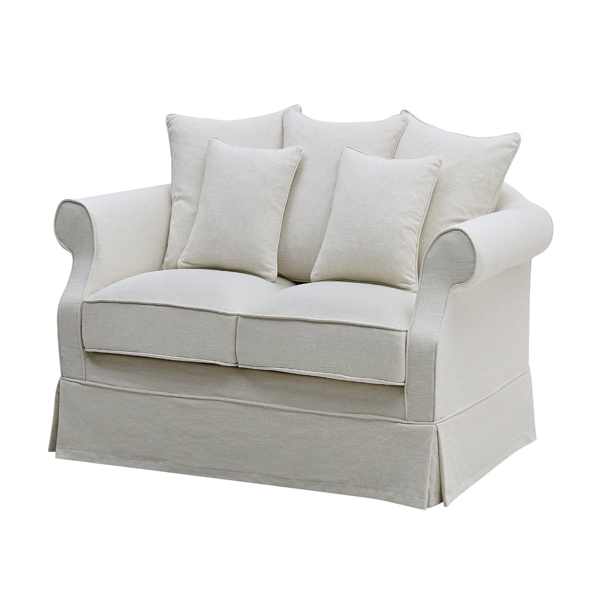 Slip Cover Only - Avalon Hamptons 2 Seat Sofa Ivory, W 174cm D 96cm H 81cm (RRP $799) - Image 10