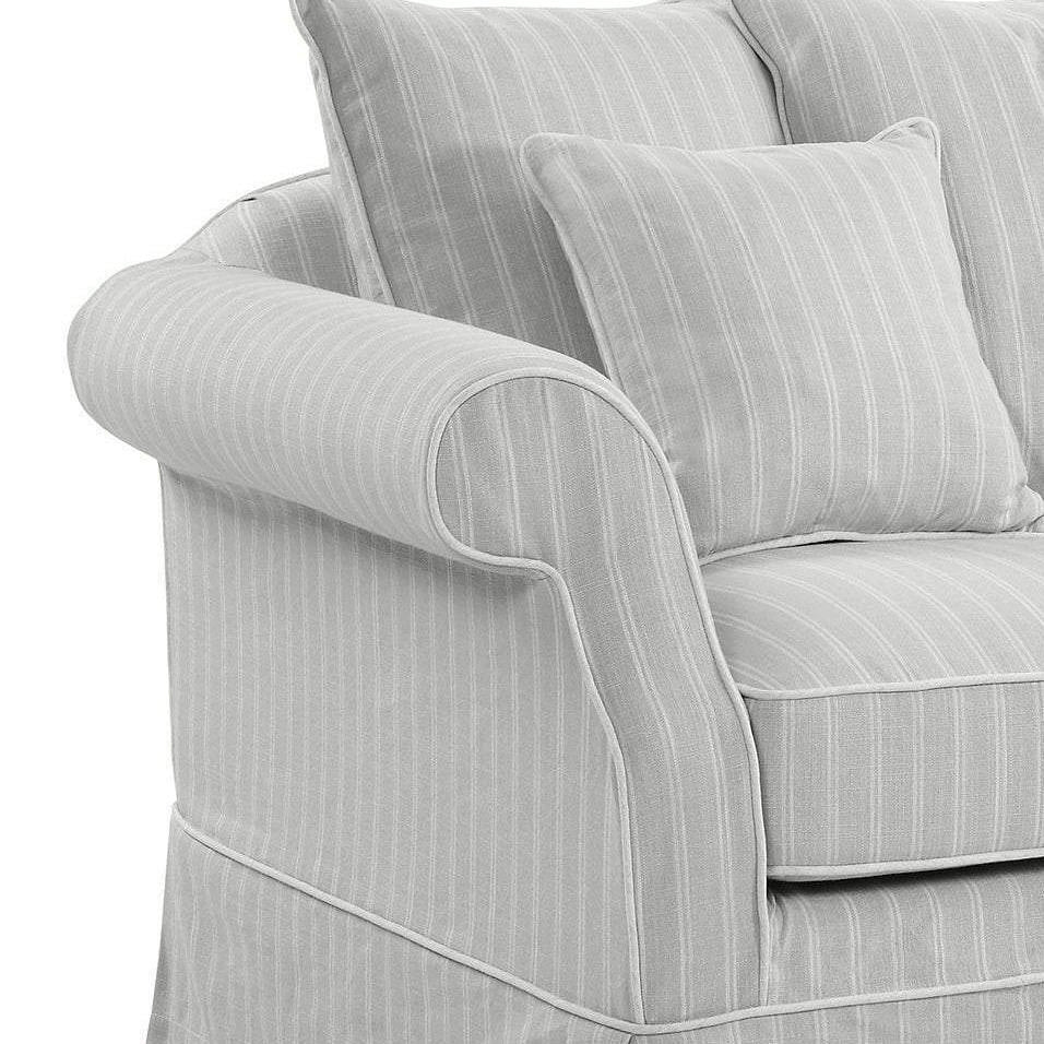 Slip Cover Only - Avalon Hamptons 3 Seat Sofa Cloud Stripe, W 226cm D 96cm H 81cm (RRP $999) - Image 4