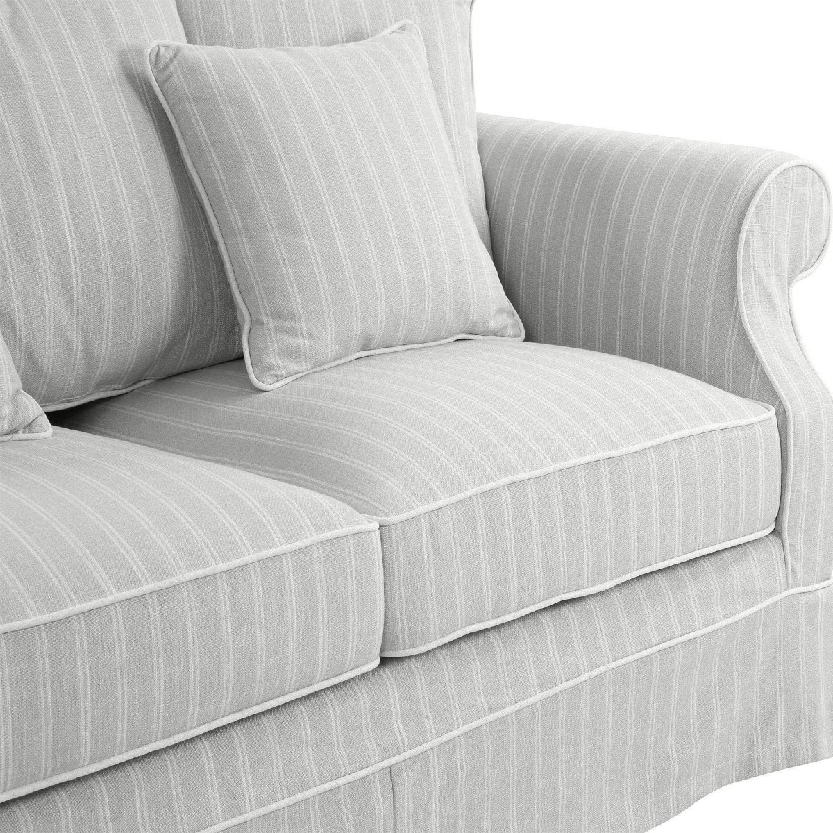 Slip Cover Only - Avalon Hamptons 3 Seat Sofa Cloud Stripe, W 226cm D 96cm H 81cm (RRP $999) - Image 6