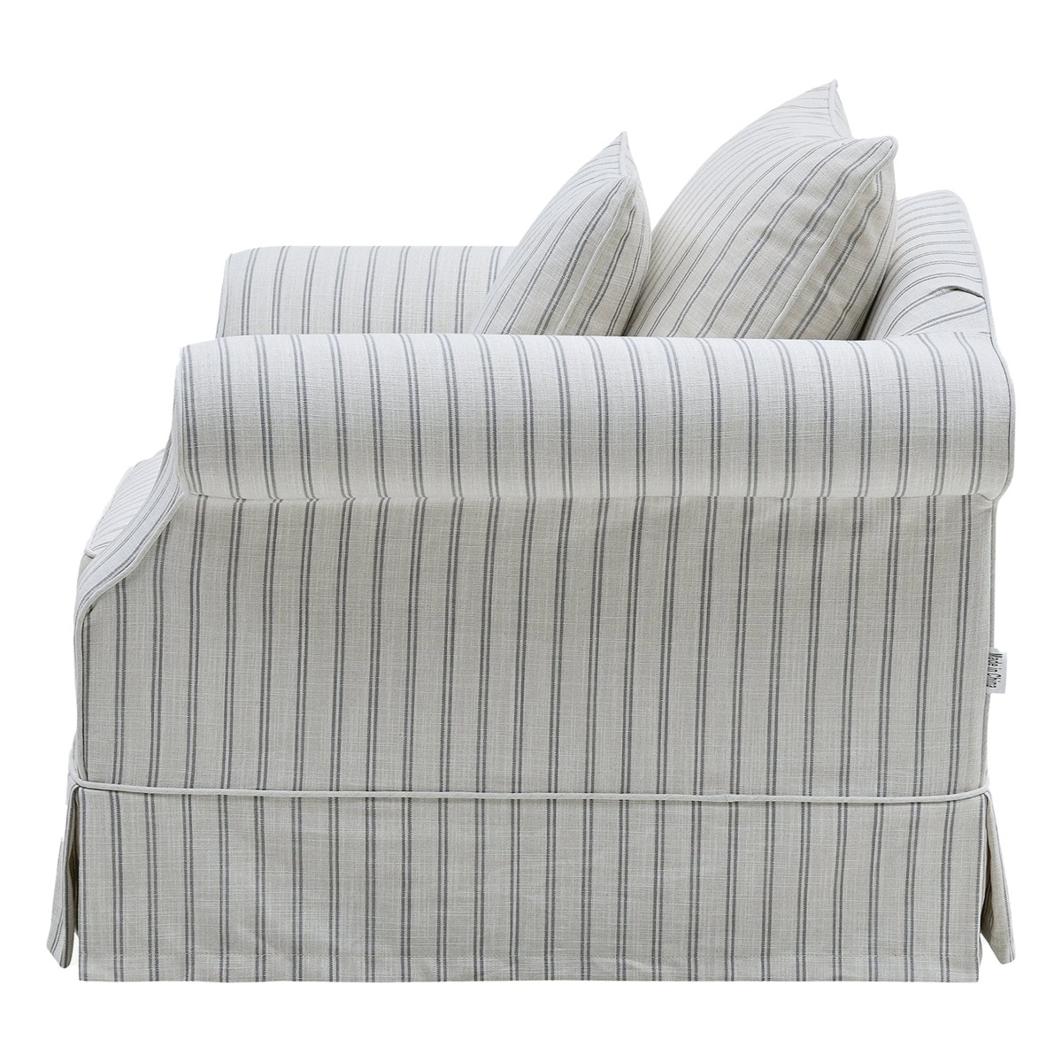 Slip Cover Only - Avalon Hamptons Armchair Stone Stripe, W 109cm D 96cm H 81cm (RRP $699) - Image 8