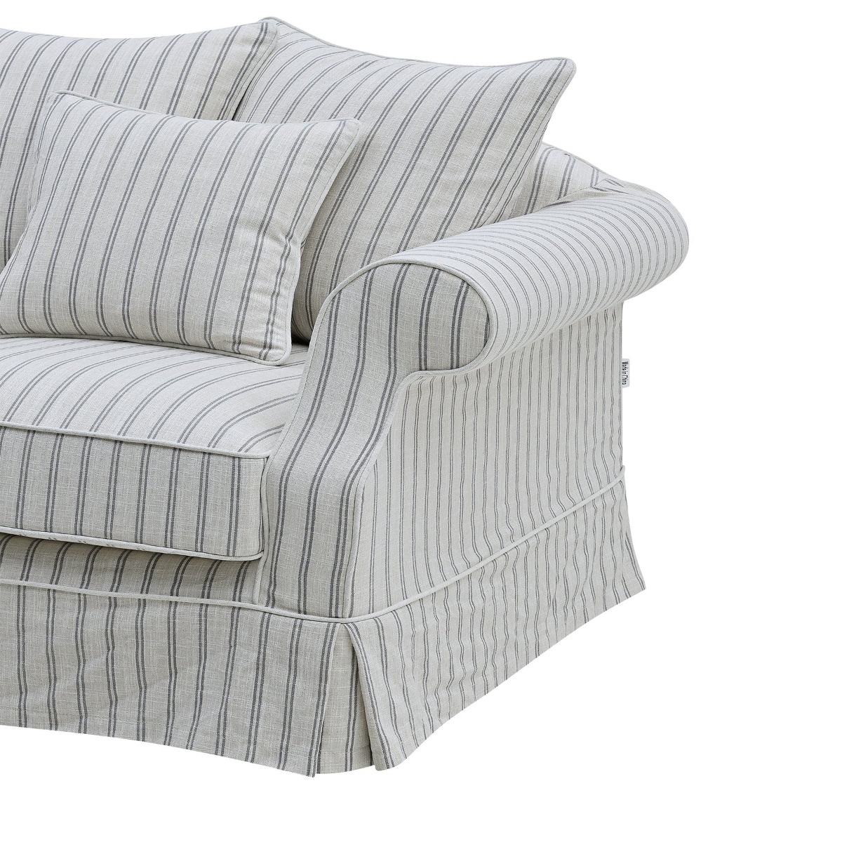 Slip Cover Only - Avalon Hamptons 2 Seat Sofa Stone Stripe, D 174cm W 96cm H 81cm (RRP $799) - Image 6