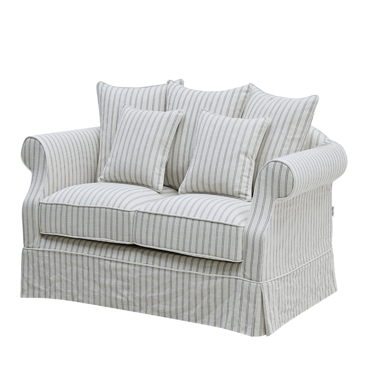 Slip Cover Only - Avalon Hamptons 2 Seat Sofa Stone Stripe, D 174cm W 96cm H 81cm (RRP $799) - Image 10