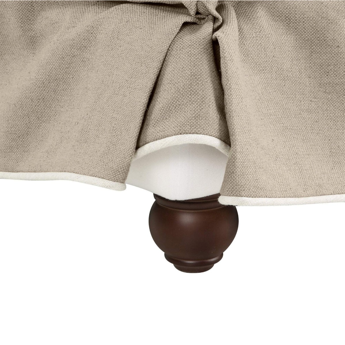 Slip Cover Only - Noosa Hamptons Ottoman Natural W/White Piping, W 83cm D 83cm H 45cm (RRP $299) - Image 2