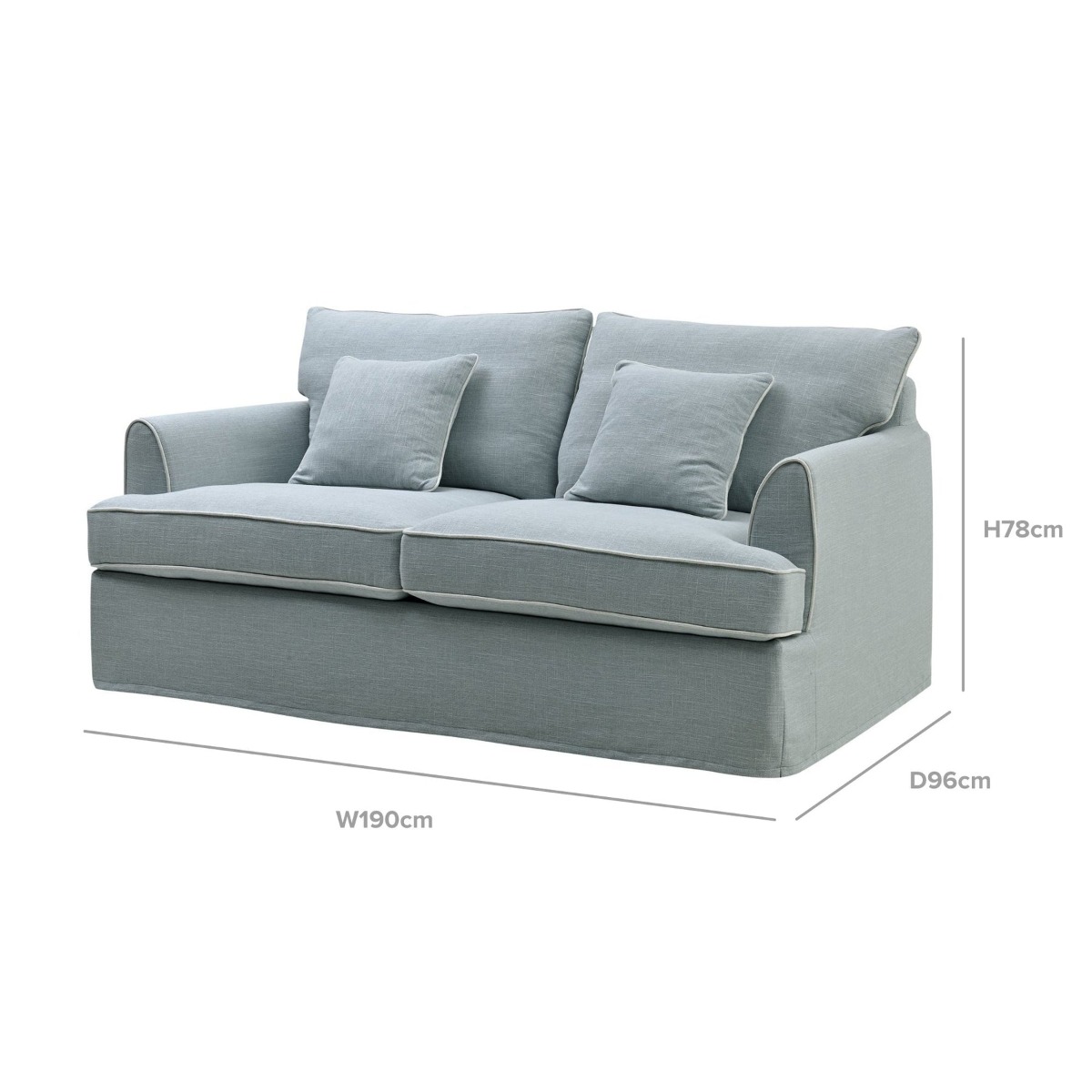 Slip Cover Only - Byron Hamptons 2.5 Seat Sofa Beach, W 190cm D 96cm H 78cm (RRP $899) - Image 7