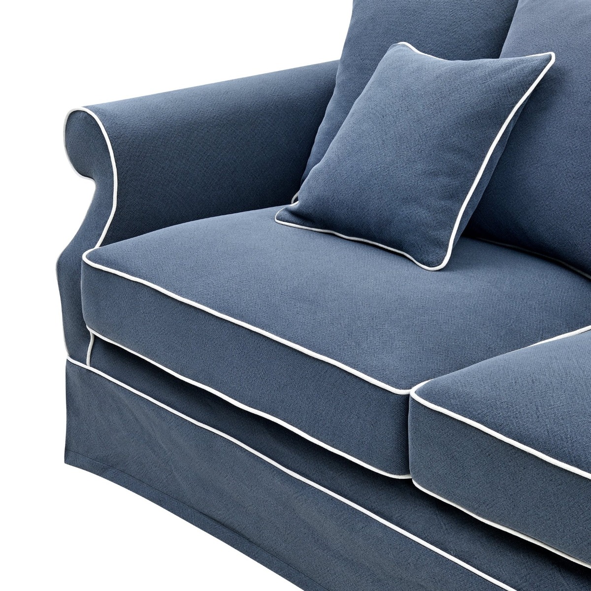 Slip Cover Only - Avalon Hamptons 3 Seat Sofa Navy, W 226cm W 96cm H 81cm (RRP $999) - Image 7