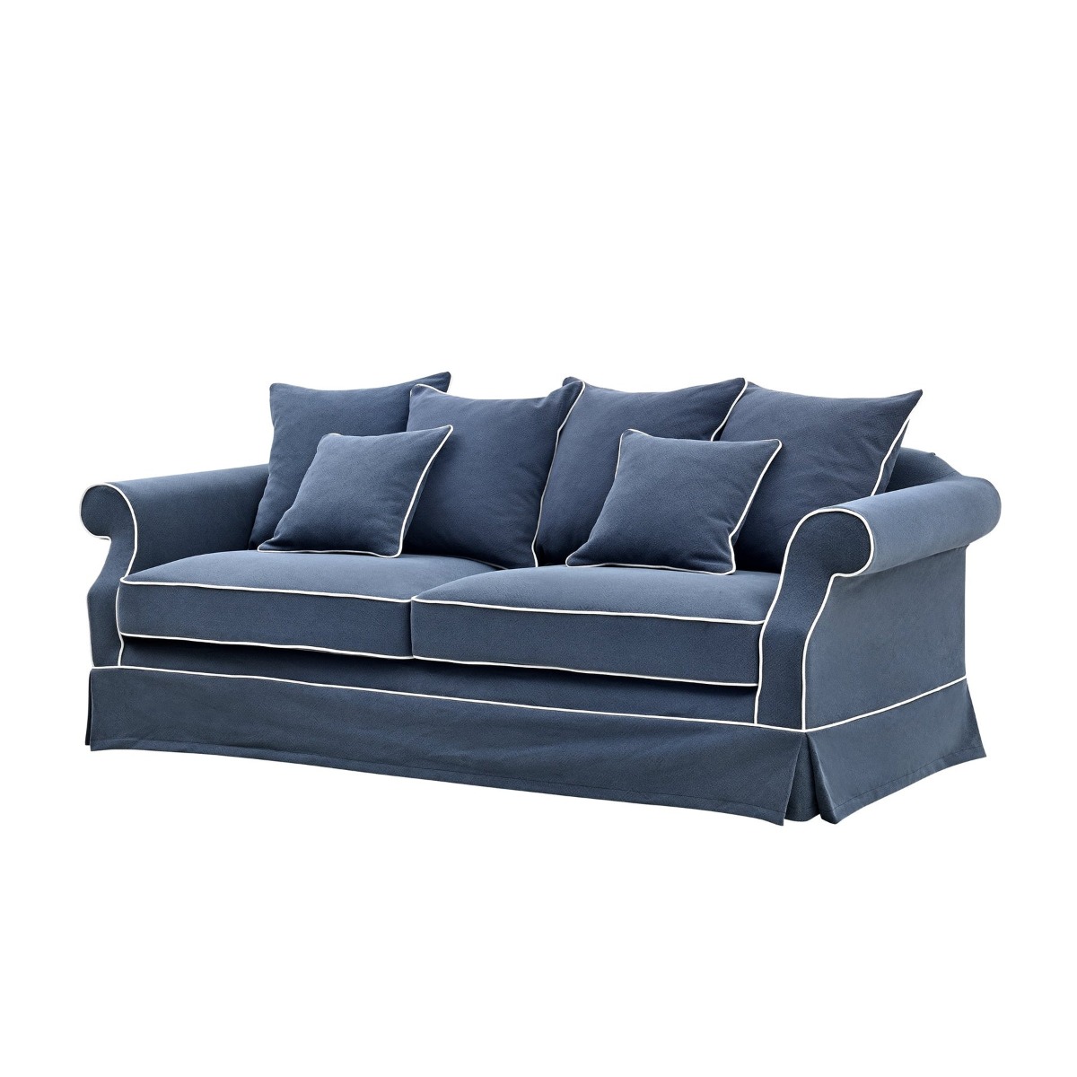 Slip Cover Only - Avalon Hamptons 3 Seat Sofa Navy, W 226cm W 96cm H 81cm (RRP $999) - Image 10