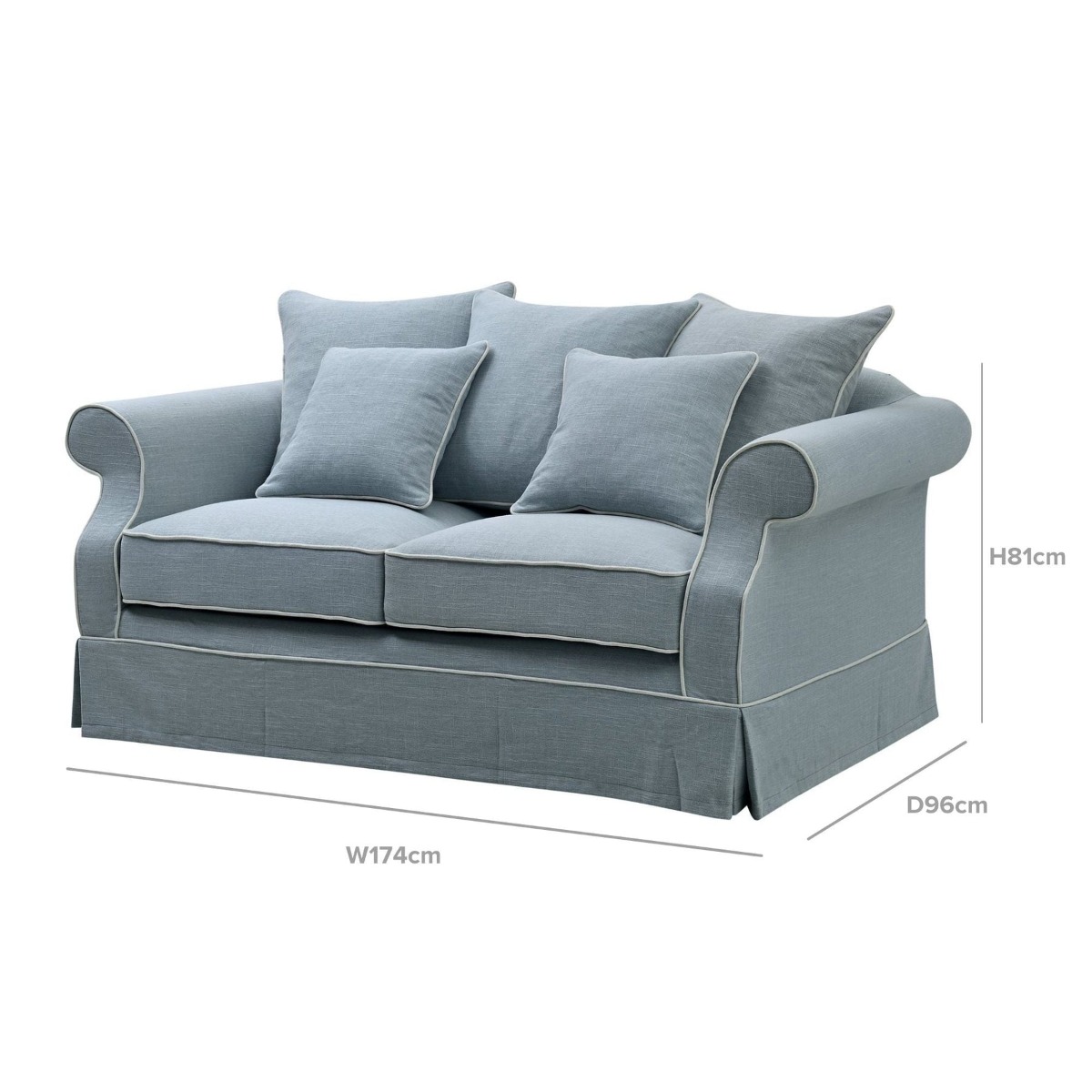 Slip Cover Only - Avalon Hamptons 2 Seat Sofa Beach, W 174cm D 96cm H 81cm (RRP $799) - Image 11