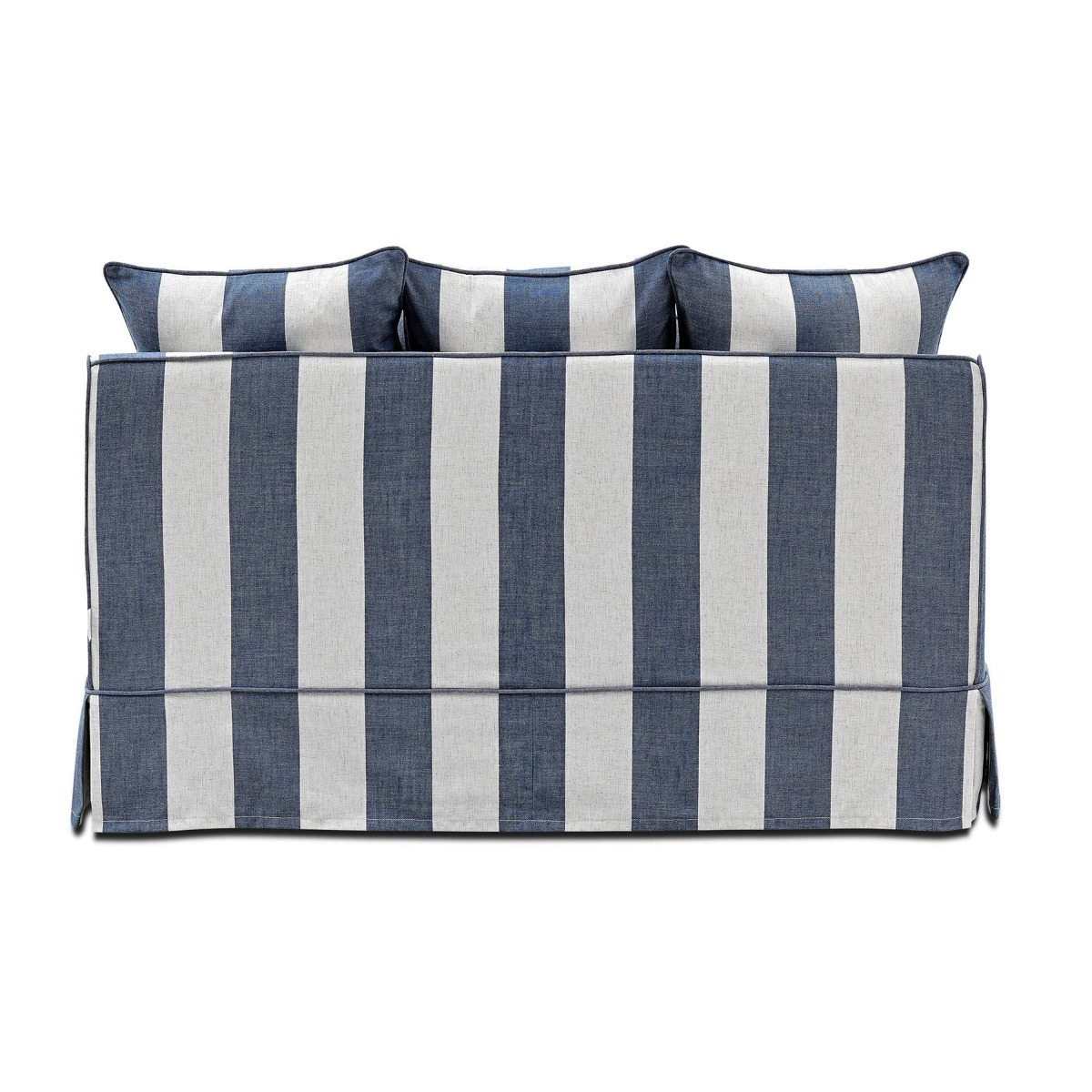 Slip Cover Only - Noosa Hamptons 2 Seat Sofa Denim/Cream Stripe, W 170cm D 91cm H 80cm (RRP $799) - Image 7