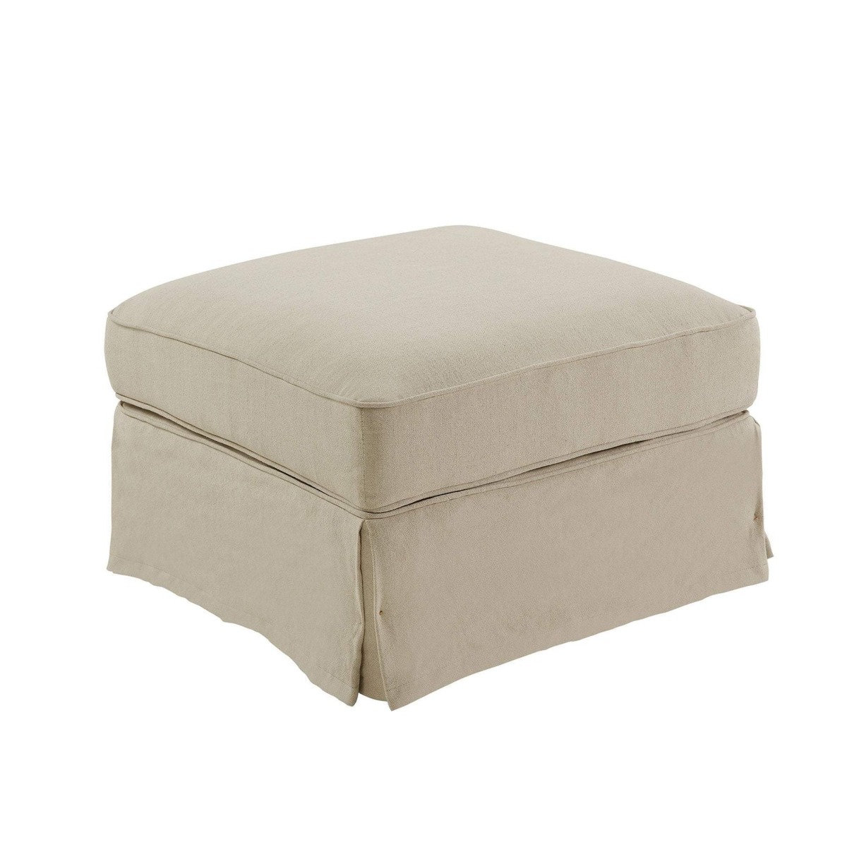 Slip Cover Only - Noosa Hamptons Ottoman Beige, W 83cm D 83cm H 45cm (RRP $299) - Image 4