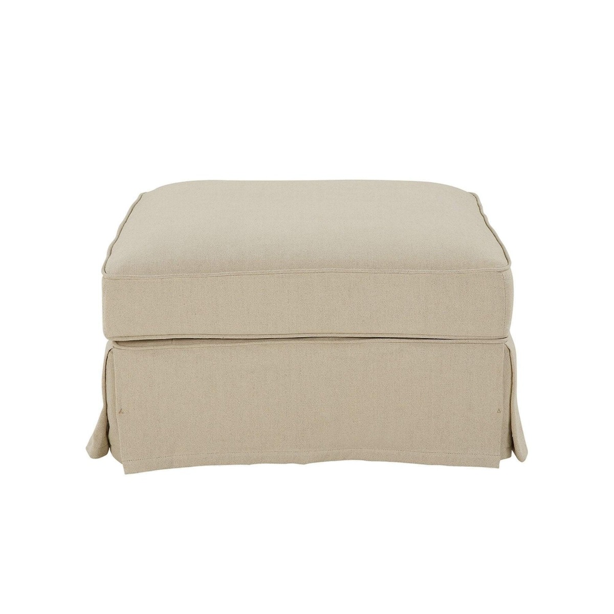 Slip Cover Only - Noosa Hamptons Ottoman Beige, W 83cm D 83cm H 45cm (RRP $299) - Image 5