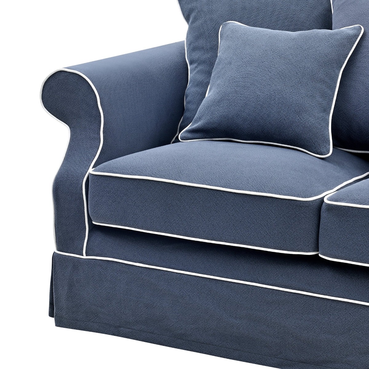 Slip Cover Only - Avalon Hamptons 2 Seat Sofa Navy, W 174cm D 96cm H 81cm (RRP $799) - Image 4