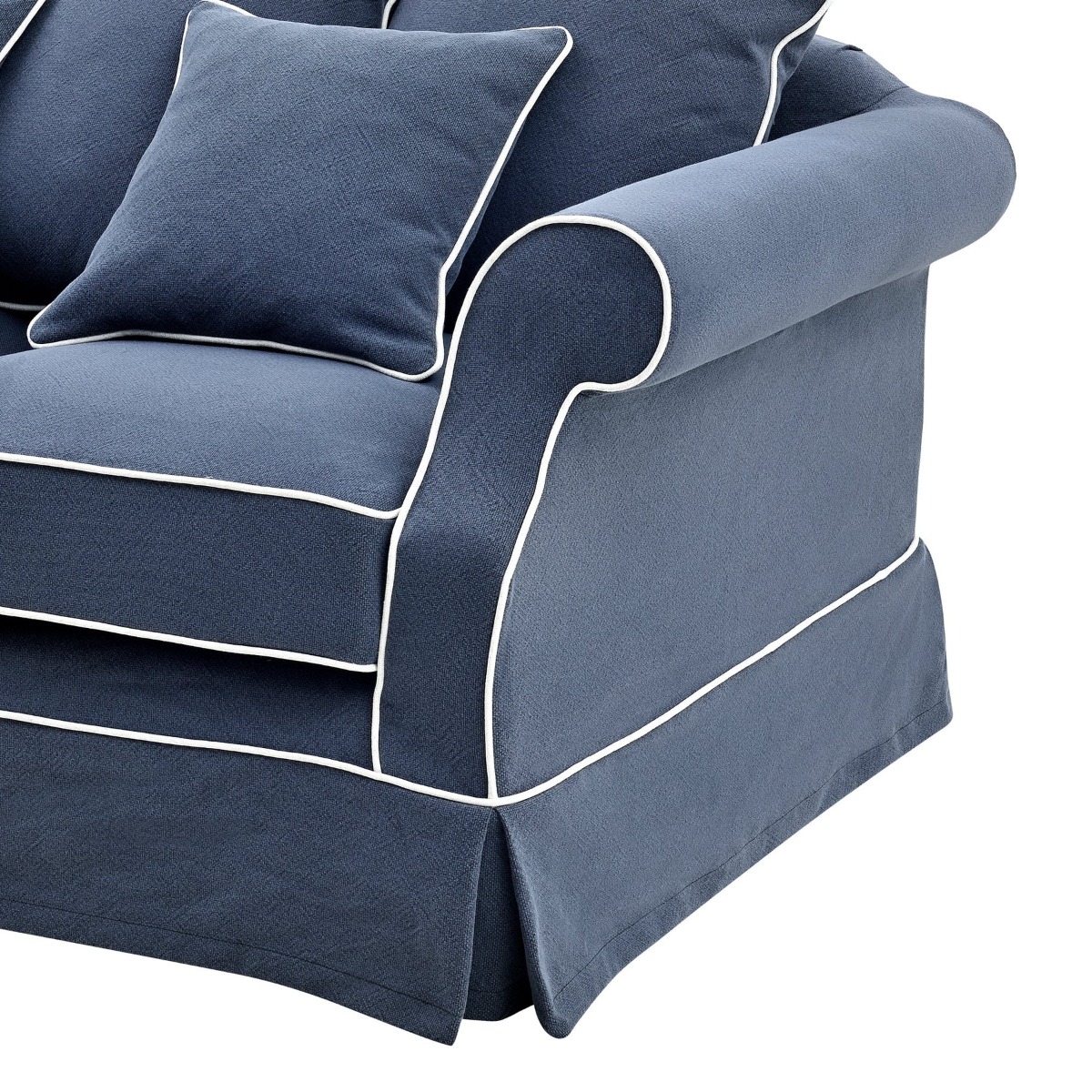 Slip Cover Only - Avalon Hamptons 2 Seat Sofa Navy, W 174cm D 96cm H 81cm (RRP $799) - Image 6