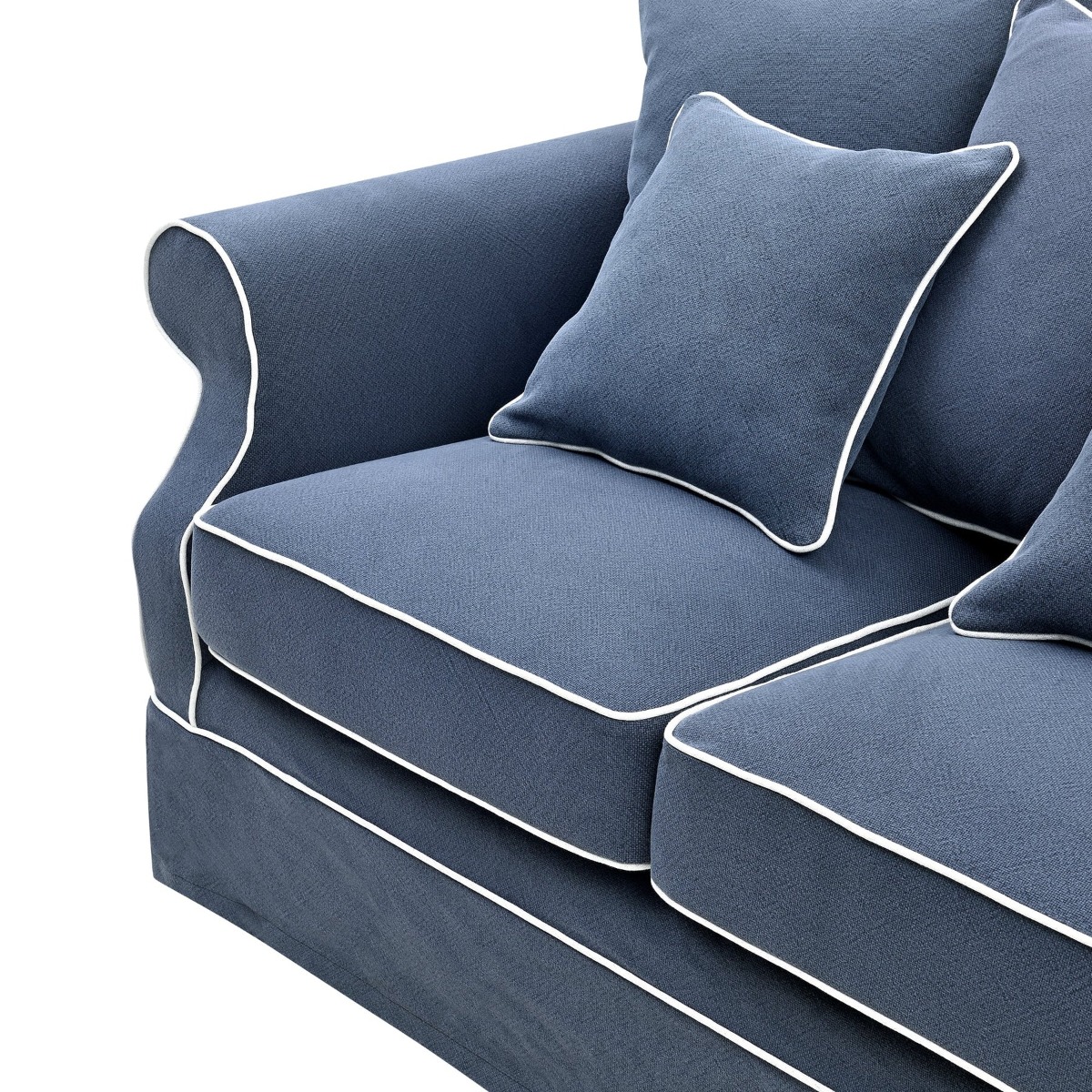 Slip Cover Only - Avalon Hamptons 2 Seat Sofa Navy, W 174cm D 96cm H 81cm (RRP $799) - Image 7