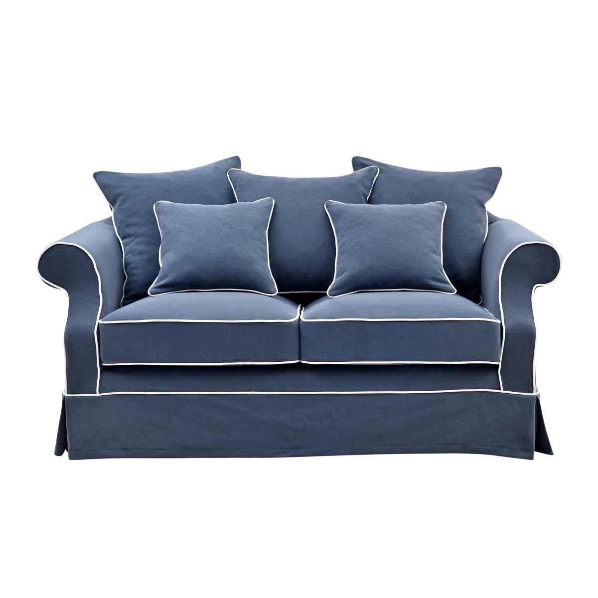 Slip Cover Only - Avalon Hamptons 2 Seat Sofa Navy, W 174cm D 96cm H 81cm (RRP $799) - Image 11