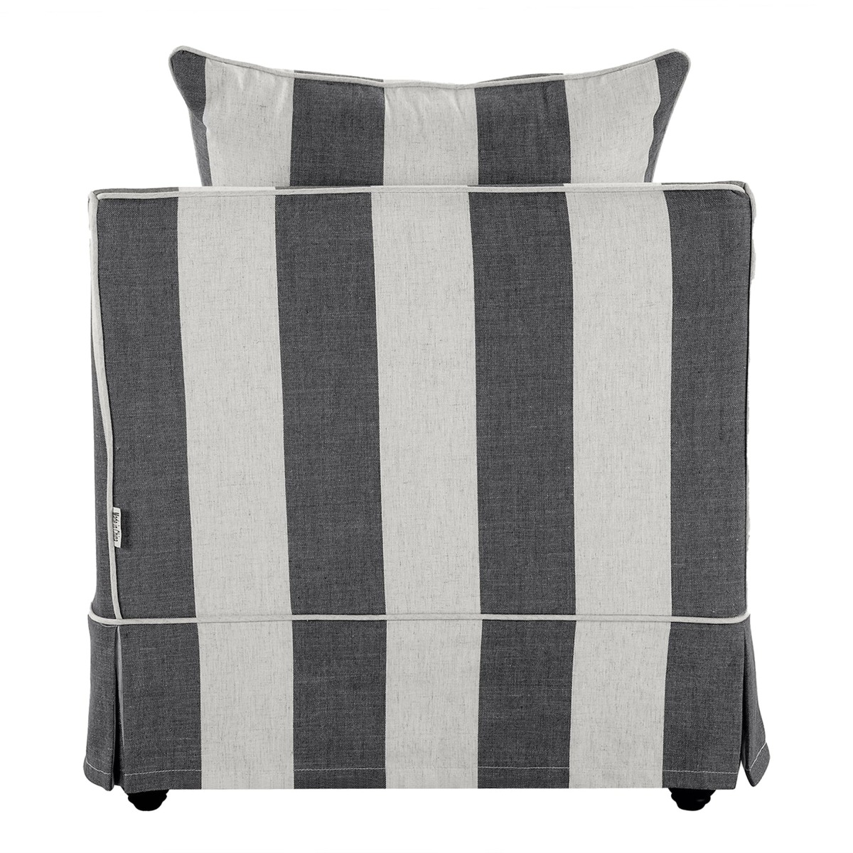 Slip Cover Only - Noosa Hamptons Armchair Grey/Cream Stripe, W 90cm D 91cm H 80cm (RRP $724) - Image 7