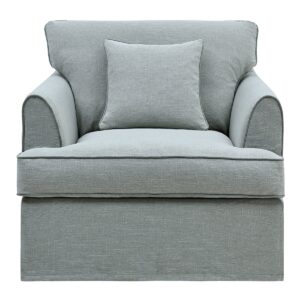 Slip Cover Only - Byron Hamptons Armchair Sage, W 99cm D 96cm H 78cm (RRP $699)