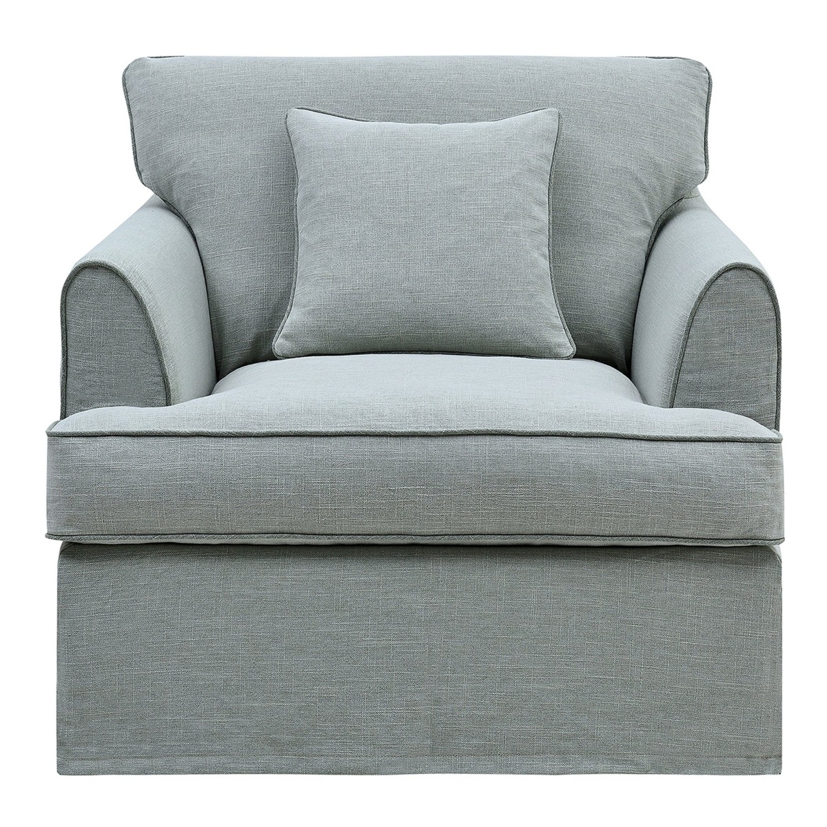 Slip Cover Only - Byron Hamptons Armchair Sage, W 99cm D 96cm H 78cm (RRP $699)