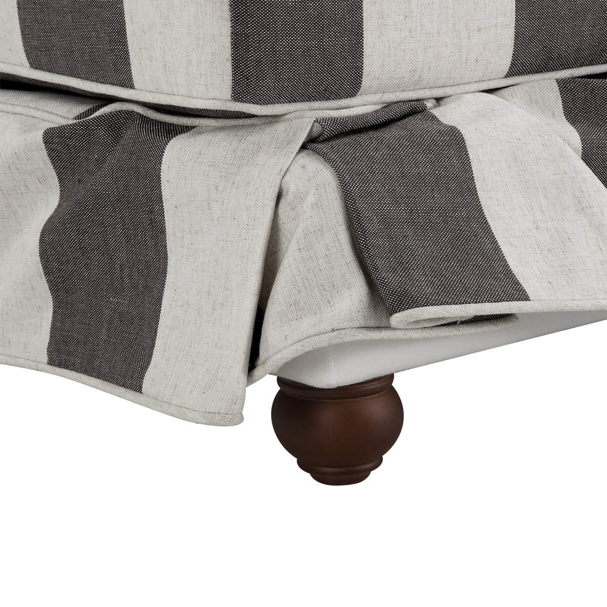 Slip Cover Only - Noosa Hamptons Ottoman Grey/Cream Stripe, W 83cm D 83cm H 45cm (RRP $299) - Image 4