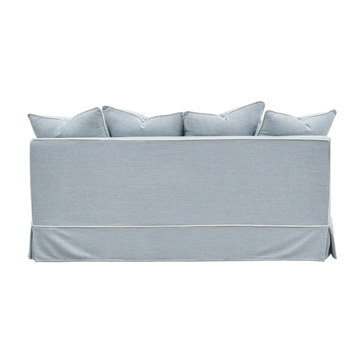Slip Cover Only - Noosa Hamptons 2.5 Seat Sofa Beach W/White Piping, W 63cm D 14cm H 43cm (RRP $849) - Image 3
