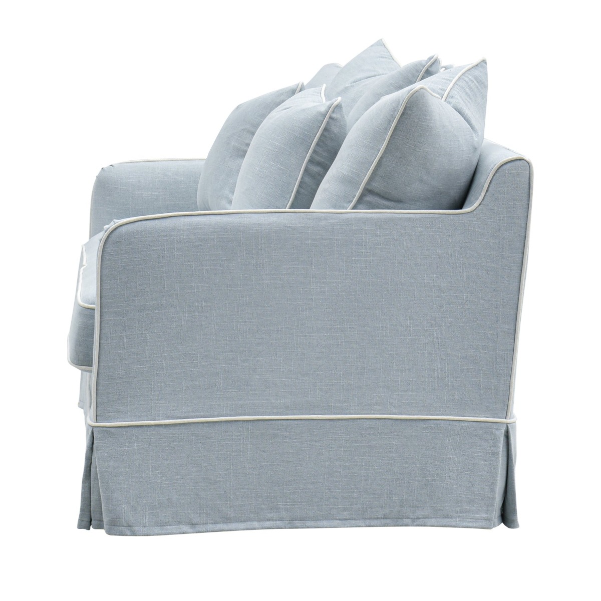 Slip Cover Only - Noosa Hamptons 2.5 Seat Sofa Beach W/White Piping, W 63cm D 14cm H 43cm (RRP $849) - Image 6