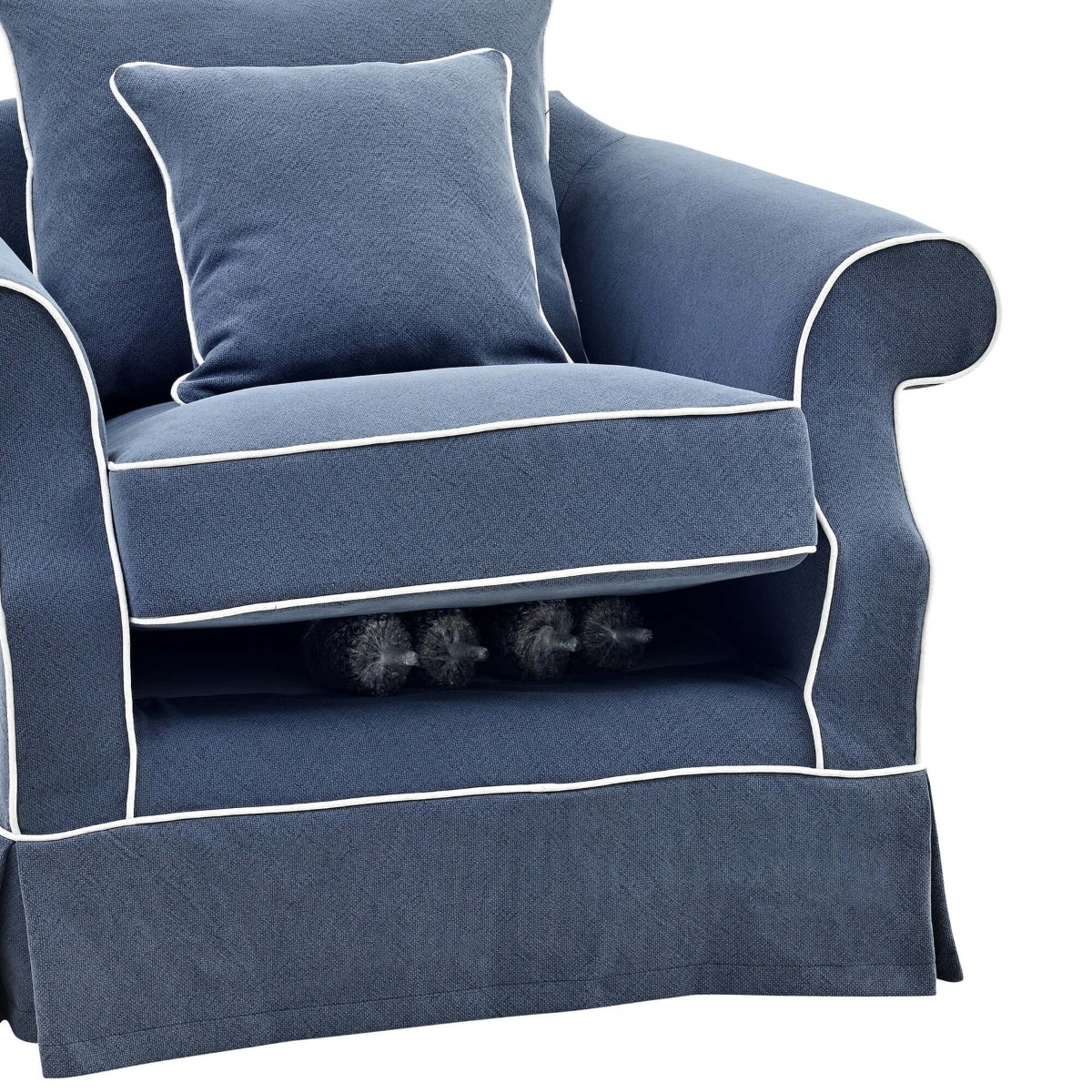 Slip Cover Only - Avalon Hamptons Armchair Navy, W 109cm D 96cm H 81cm (RRP $699) - Image 3