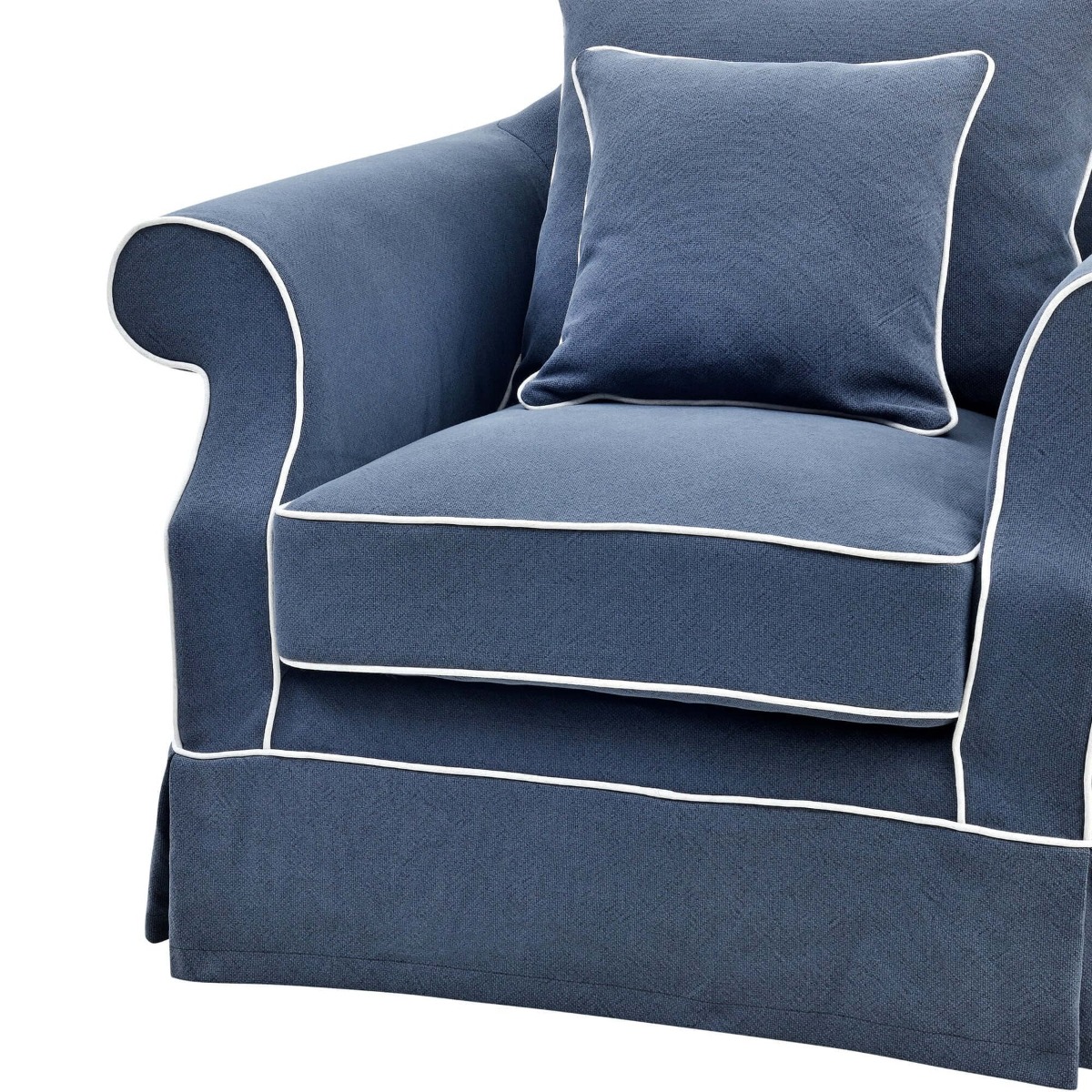 Slip Cover Only - Avalon Hamptons Armchair Navy, W 109cm D 96cm H 81cm (RRP $699) - Image 4