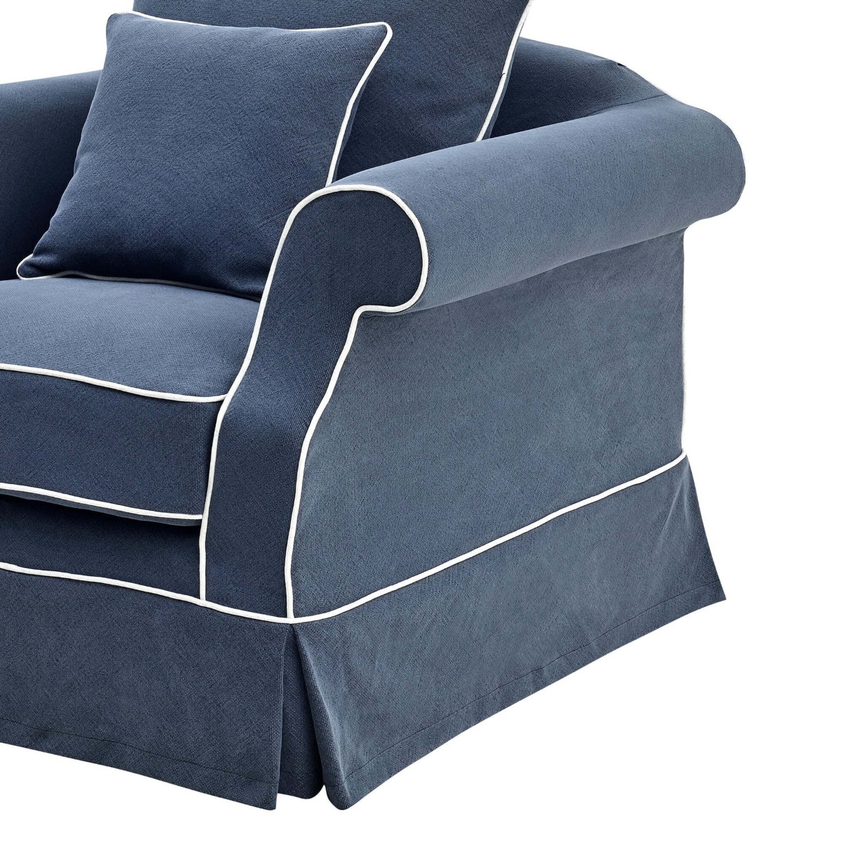 Slip Cover Only - Avalon Hamptons Armchair Navy, W 109cm D 96cm H 81cm (RRP $699) - Image 6