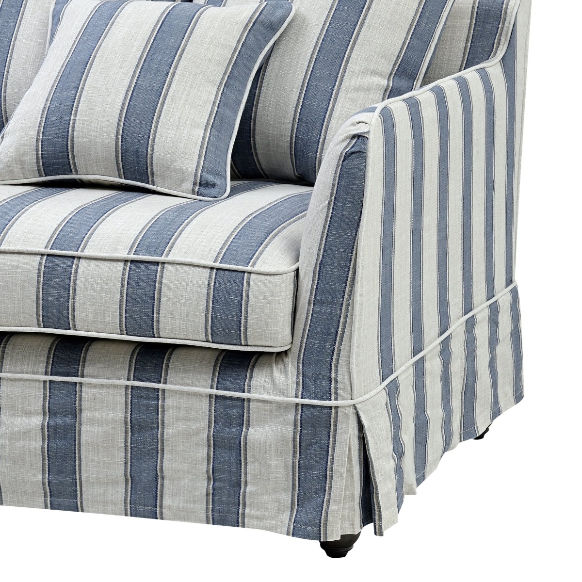 Slip Cover Only - Byron Hamptons 2.5 Seat Sofa Blue Sky, W 190cm D 96cm H 78cm (RRP $899) - Image 5