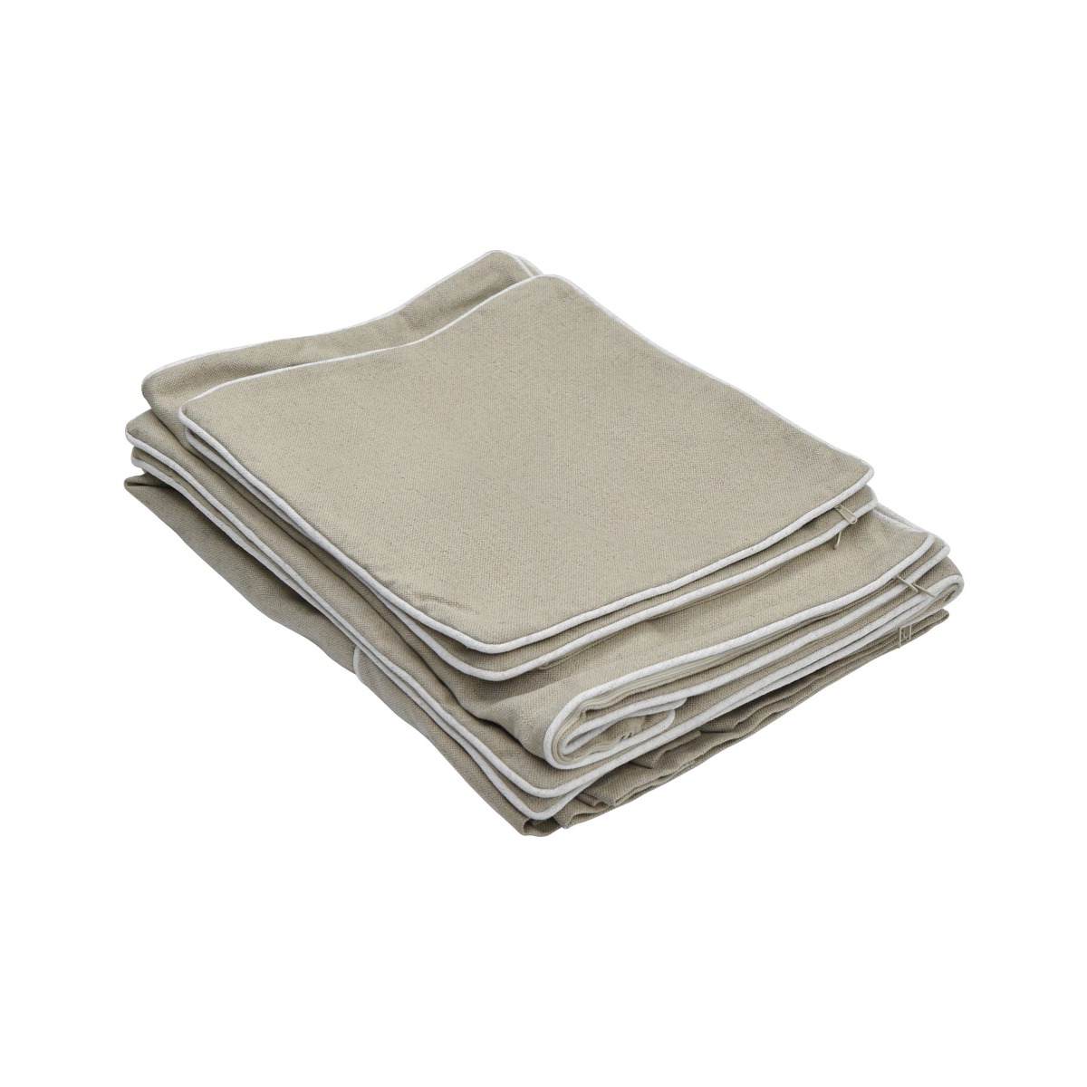 Slip Cover Only - Noosa Hamptons 2.5 Seat Sofa Natural W/White Piping, W 63cm D 14cm H 43cm (RRP $849)