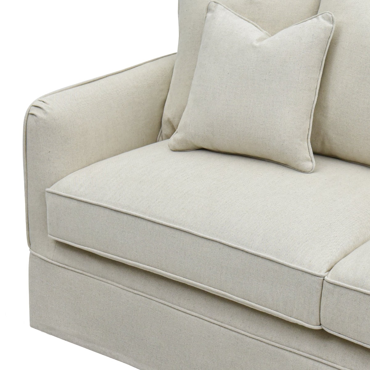 Slip Cover Only - Noosa Hamptons 2.5 Seat Sofa Beige, W 63cm D 14cm H 43cm (RRP $849) - Image 2