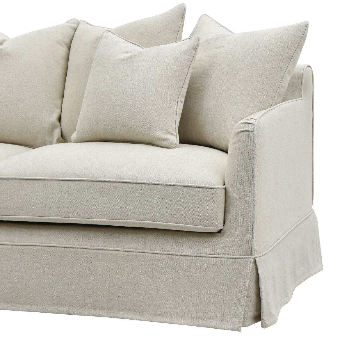 Slip Cover Only - Noosa Hamptons 2.5 Seat Sofa Beige, W 63cm D 14cm H 43cm (RRP $849) - Image 3