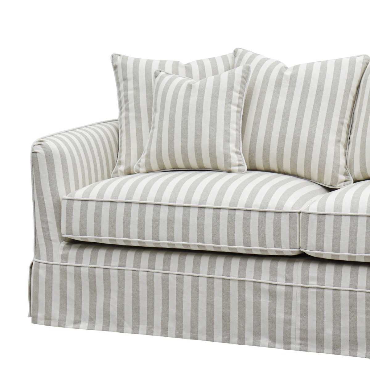 Slip Cover Only - Noosa Hamptons 2.5 Seat Sofa Natural Stripe, W 63cm D 14cm H 43cm (RRP $849) - Image 2
