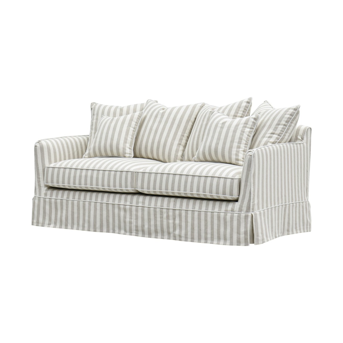 Slip Cover Only - Noosa Hamptons 2.5 Seat Sofa Natural Stripe, W 63cm D 14cm H 43cm (RRP $849) - Image 8