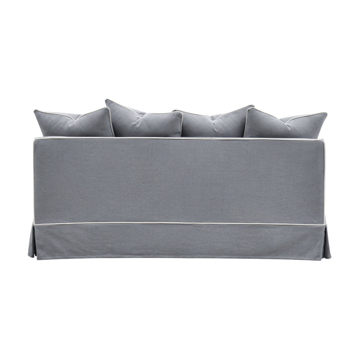 Slip Cover Only - Noosa Hamptons 2.5 Seat Sofa Grey W/White Piping, W 63cm D 14cm H 43cm (RRP $849) - Image 6