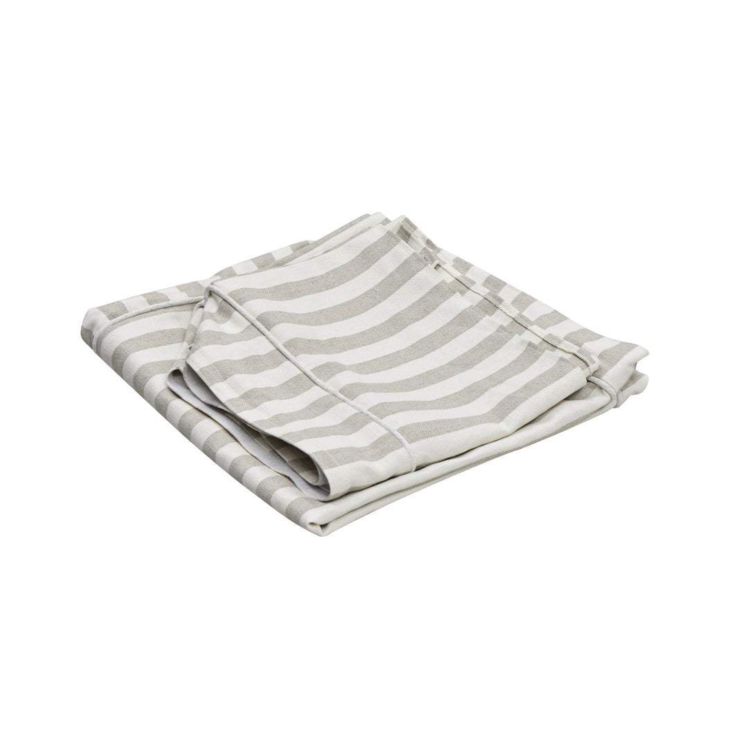 Slip Cover Only - Noosa Hamptons Ottoman Natural Stripe, 49cm x 9cm x 37cm (RRP $299)