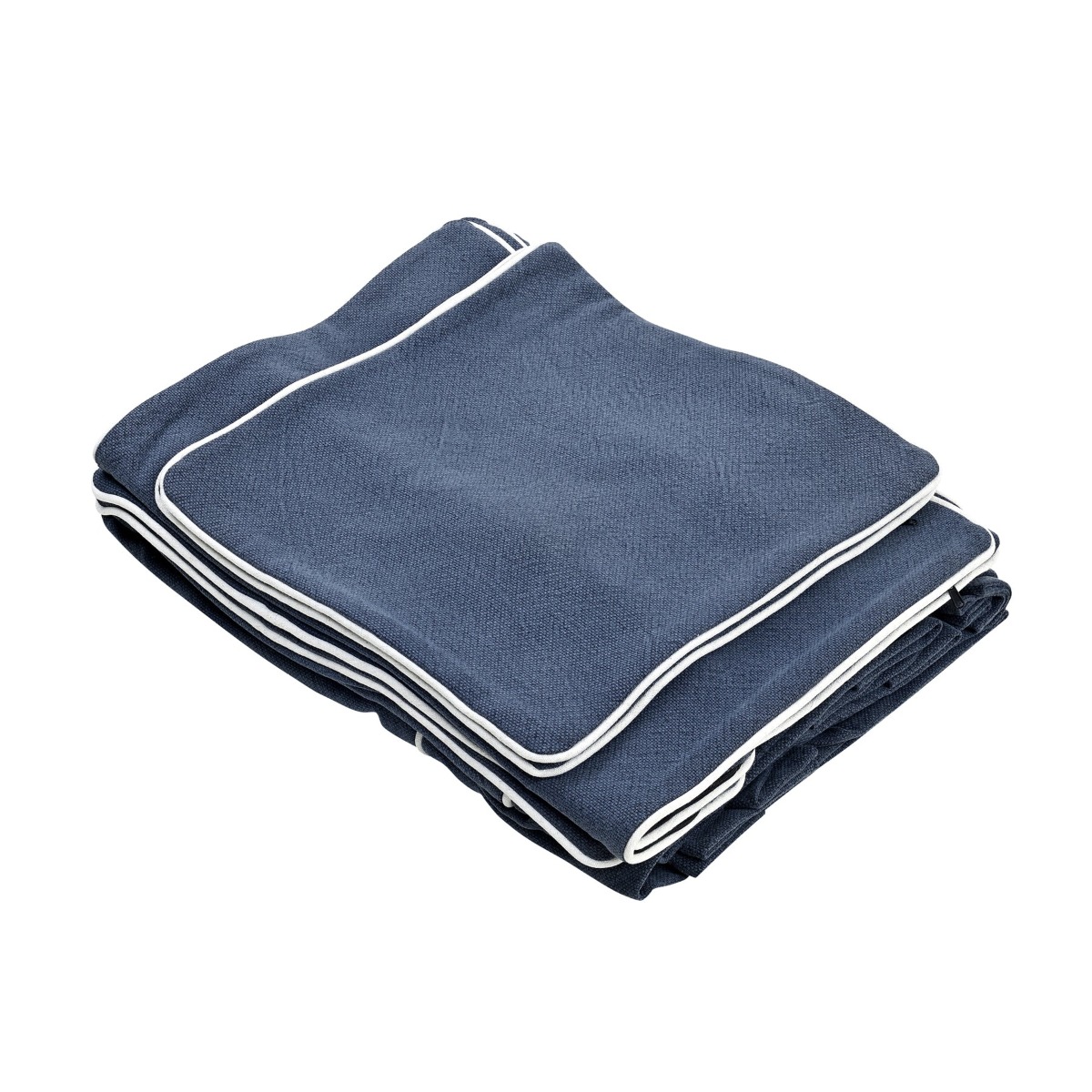 Slip Cover Only - Noosa Hamptons 1.5 Seat Sofa Navy W/White Piping, W 140cm D 91cm H 80cm (RRP $749)