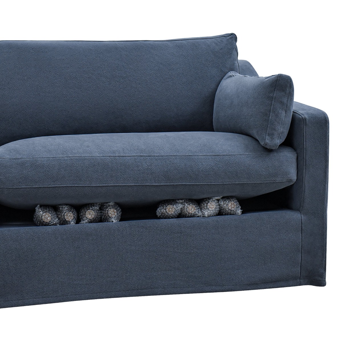 Slip Cover Only - Clovelly Hamptons 4 Seat Sofa Navy, W 65 D 18 H 45cm (RRP $1499) - Image 3